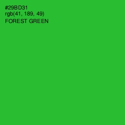 #29BD31 - Forest Green Color Image