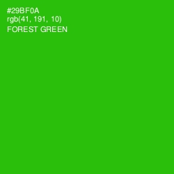 #29BF0A - Forest Green Color Image