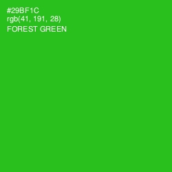 #29BF1C - Forest Green Color Image