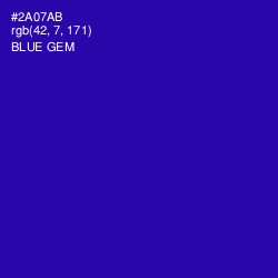 #2A07AB - Blue Gem Color Image