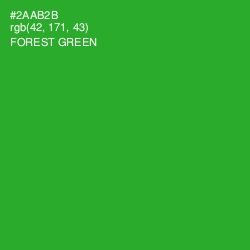 #2AAB2B - Forest Green Color Image