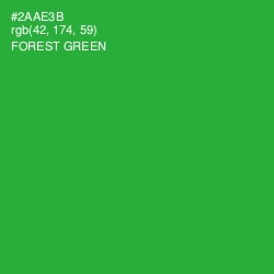 #2AAE3B - Forest Green Color Image