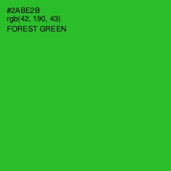 #2ABE2B - Forest Green Color Image