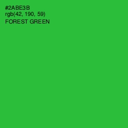 #2ABE3B - Forest Green Color Image