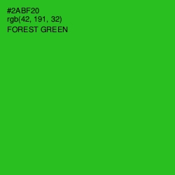 #2ABF20 - Forest Green Color Image