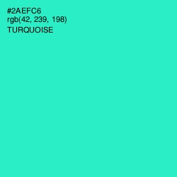 #2AEFC6 - Turquoise Color Image