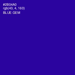 #2B04A0 - Blue Gem Color Image