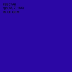 #2B07A6 - Blue Gem Color Image