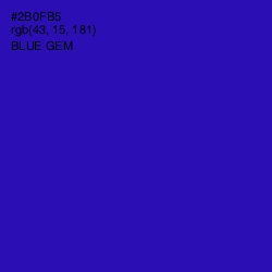 #2B0FB5 - Blue Gem Color Image