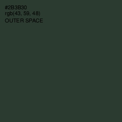 #2B3B30 - Outer Space Color Image