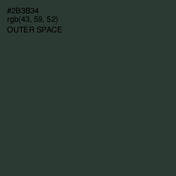 #2B3B34 - Outer Space Color Image