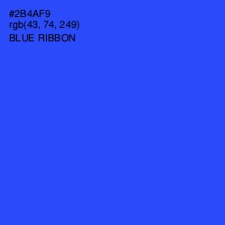 #2B4AF9 - Blue Ribbon Color Image