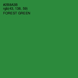 #2B8A3B - Forest Green Color Image