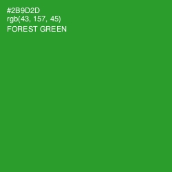 #2B9D2D - Forest Green Color Image