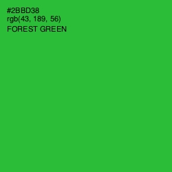 #2BBD38 - Forest Green Color Image