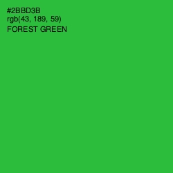 #2BBD3B - Forest Green Color Image