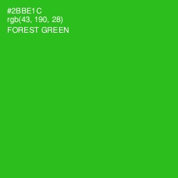 #2BBE1C - Forest Green Color Image