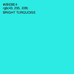 #2BEBE4 - Bright Turquoise Color Image