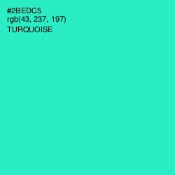 #2BEDC5 - Turquoise Color Image