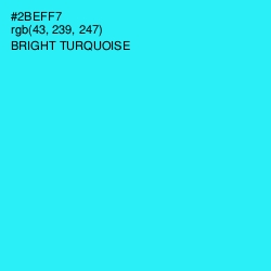 #2BEFF7 - Bright Turquoise Color Image