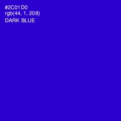 #2C01D0 - Dark Blue Color Image