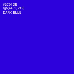 #2C01DB - Dark Blue Color Image