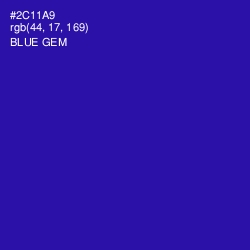 #2C11A9 - Blue Gem Color Image