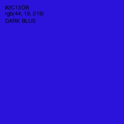 #2C13DB - Dark Blue Color Image