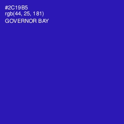 #2C19B5 - Governor Bay Color Image