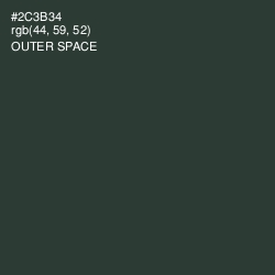 #2C3B34 - Outer Space Color Image