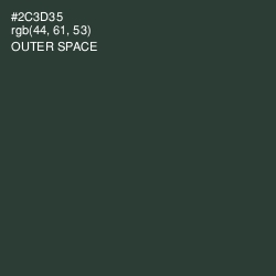 #2C3D35 - Outer Space Color Image