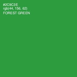 #2C9C3E - Forest Green Color Image