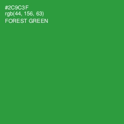 #2C9C3F - Forest Green Color Image