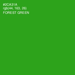 #2CA31A - Forest Green Color Image