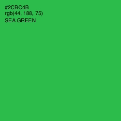 #2CBC4B - Sea Green Color Image