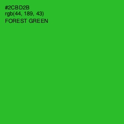 #2CBD2B - Forest Green Color Image