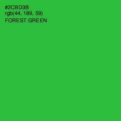 #2CBD3B - Forest Green Color Image