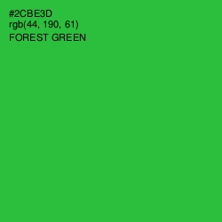 #2CBE3D - Forest Green Color Image