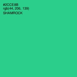 #2CCE8B - Shamrock Color Image