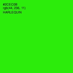 #2CEC0B - Harlequin Color Image