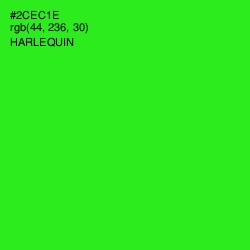 #2CEC1E - Harlequin Color Image