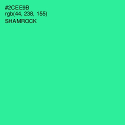 #2CEE9B - Shamrock Color Image