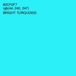 #2CF0F7 - Bright Turquoise Color Image