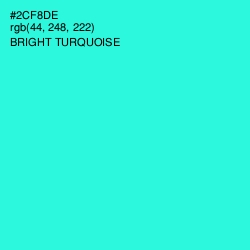 #2CF8DE - Bright Turquoise Color Image