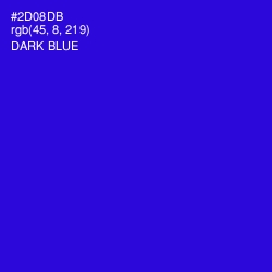 #2D08DB - Dark Blue Color Image