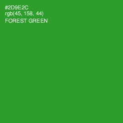 #2D9E2C - Forest Green Color Image