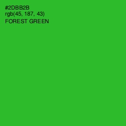 #2DBB2B - Forest Green Color Image