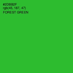 #2DBB2F - Forest Green Color Image