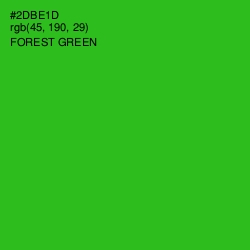 #2DBE1D - Forest Green Color Image