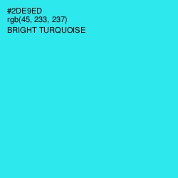 #2DE9ED - Bright Turquoise Color Image
